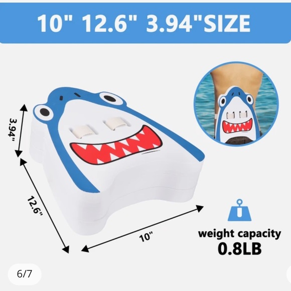 Shark Kids Back Float w/ Adjustable Snap Belt for Safe Swimming Well Made - Picture 12 of 12